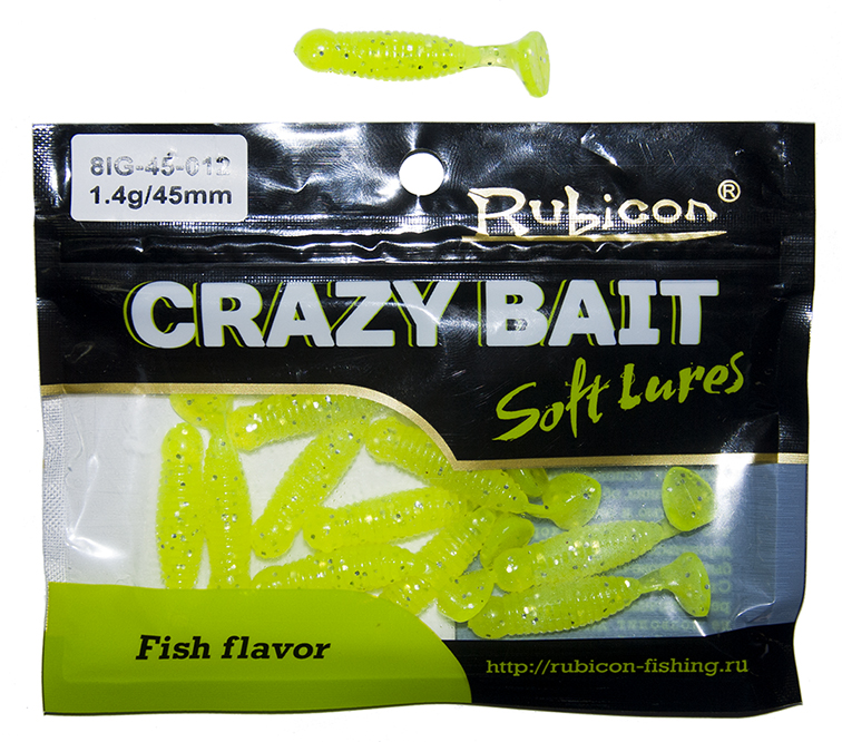 

Силиконовая приманка RUBICON Crazy Bait IG 1.4g, 45mm, цвет 012 (12 шт), Желтый, Crazy Bait IG