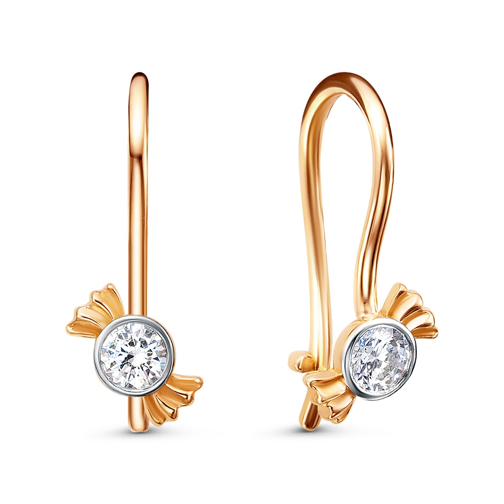 

Серьги из золота 585Gold 602001977, фианит, 602001977