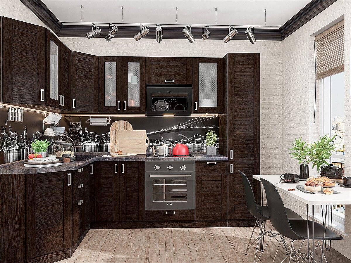 

Vivat Кухня Лофт-04 Wenge Veralinga/Венге 2140*1700/2600*600