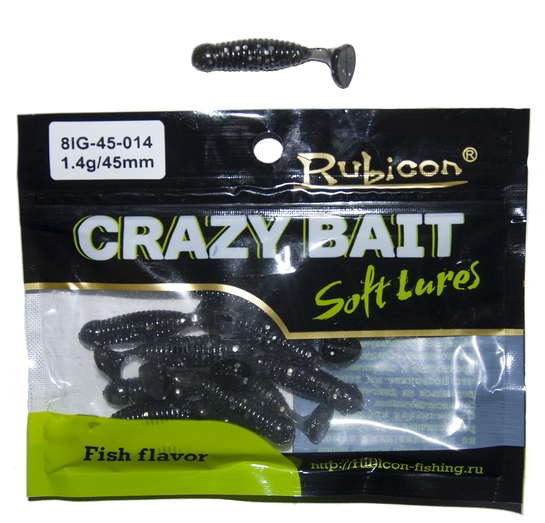 

Силиконовая приманка RUBICON Crazy Bait IG 1.4g, 45mm, цвет 014 (12 шт), Черный, Crazy Bait IG