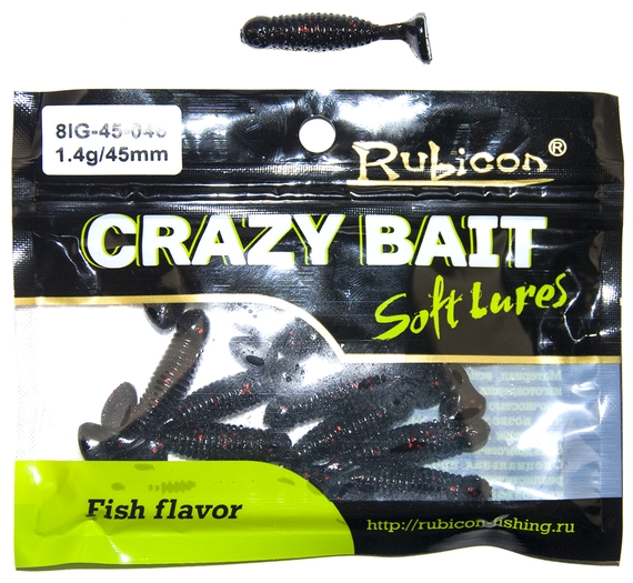 

Силиконовая приманка RUBICON Crazy Bait IG 1.4g, 45mm, цвет 046 (12 шт), Черный, Crazy Bait IG