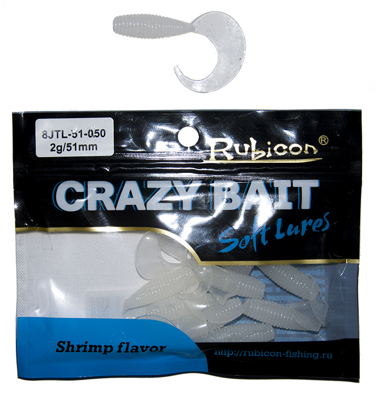 

Силиконовая приманка RUBICON Crazy Bait JTL 2g, 51mm, цвет 050 (10 шт), Белый, Crazy Bait JTL