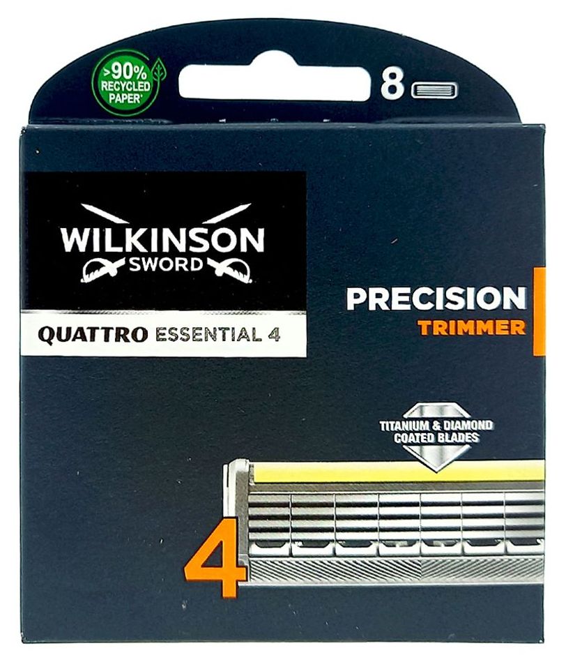 Сменные кассеты для станка Quattro / Wilkinson Sword Quattro Titanium Precision (8 шт) нож канцелярский лезвие 4 мм форма скальпель корпус пластик металл 12 сменных лезвий корпус микс