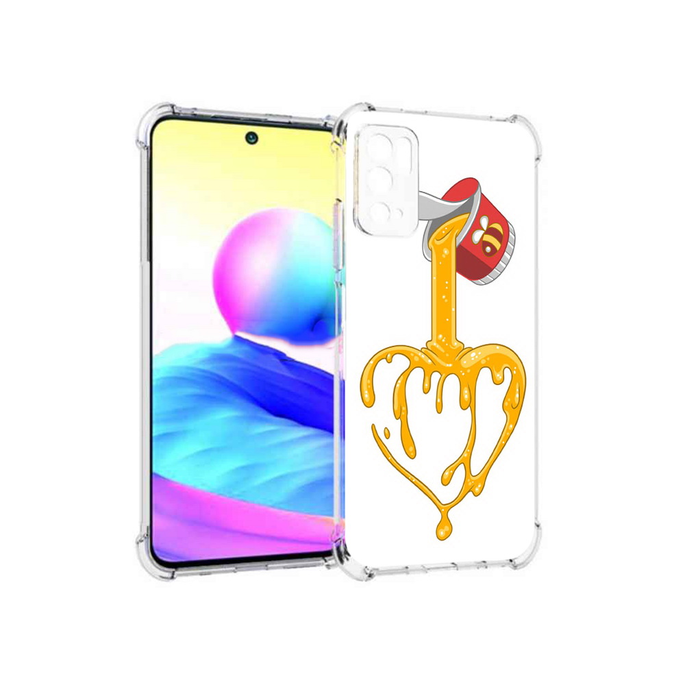 

Чехол MyPads Tocco для Xiaomi Poco M3 Pro медовое сердце, Прозрачный, Tocco