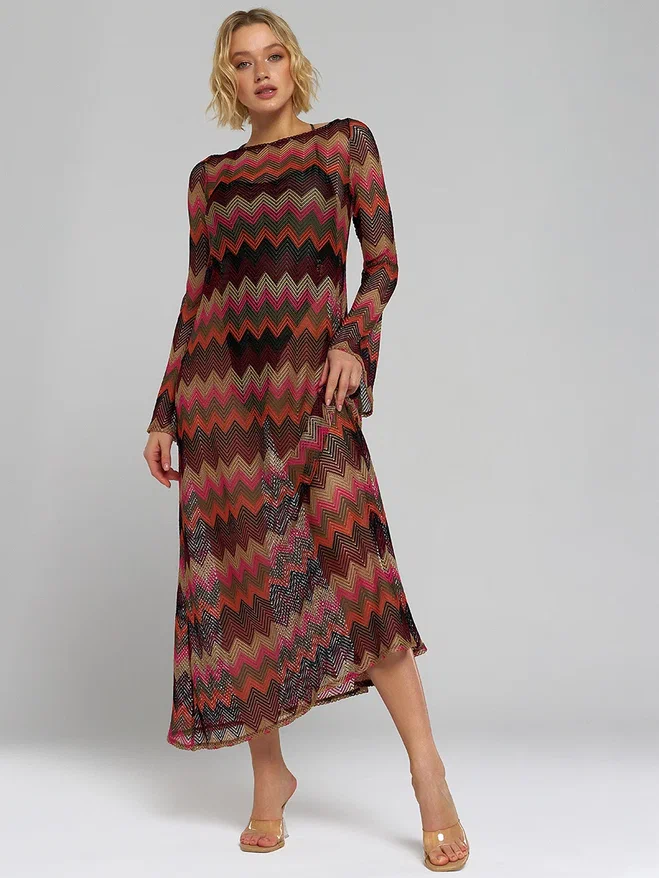 Пляжная туника женская ALZA MI0012 коричневая 40 RU