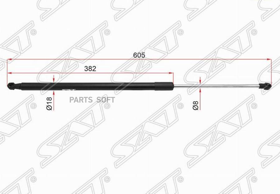 

SAT ST-68950-0W401 Амортизатор крышки багажника TOYOTA RACTIS NCP10# 05-10 RH=LH 1шт