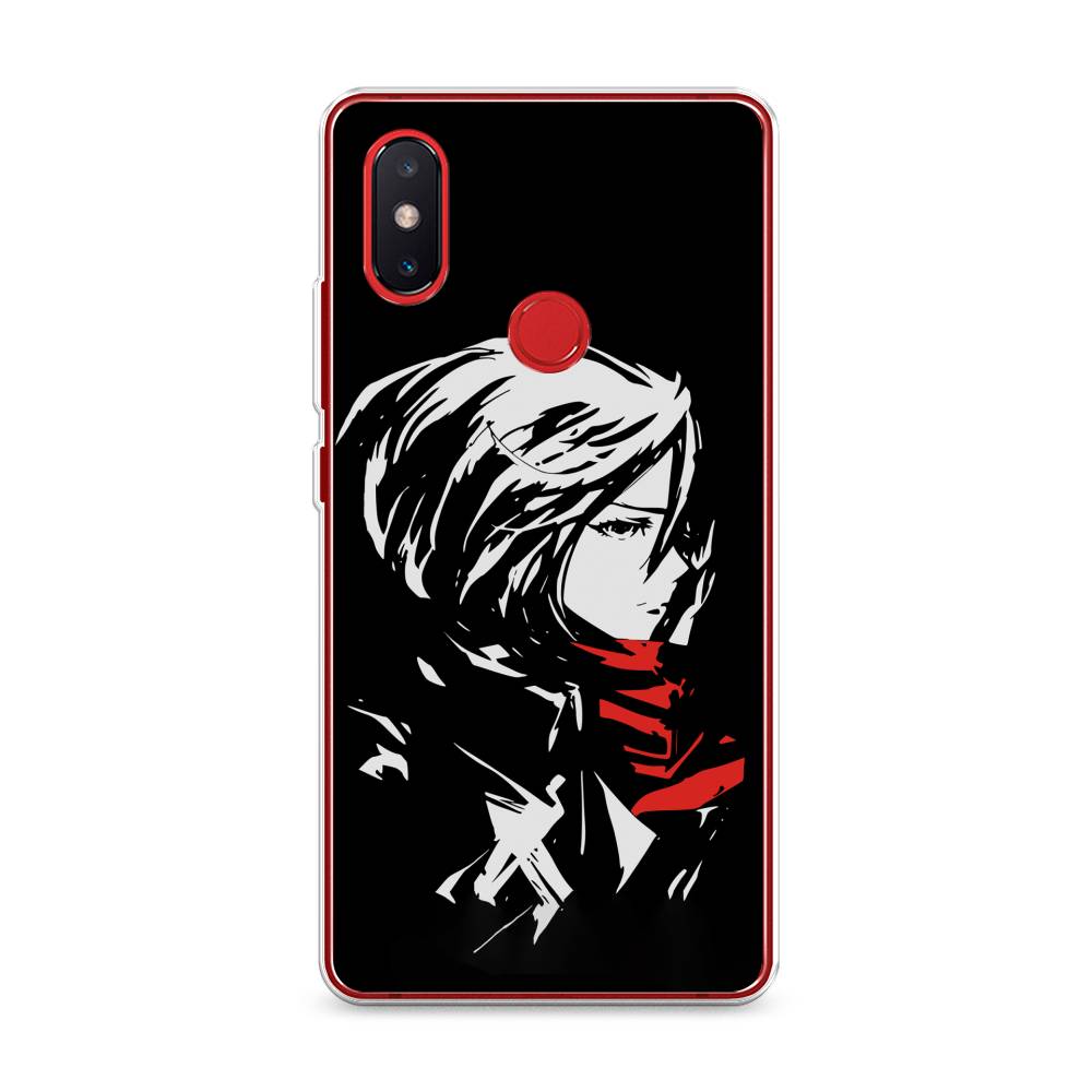 

Чехол на Xiaomi Mi 8 SE "Микаса минимализм", Черный;серый;красный, 33750-4
