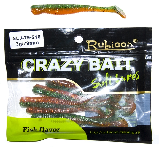 

Силиконовая приманка RUBICON Crazy Bait LJ 3g, 79mm, цвет 216 (8 шт), Разноцветный, Crazy Bait LJ