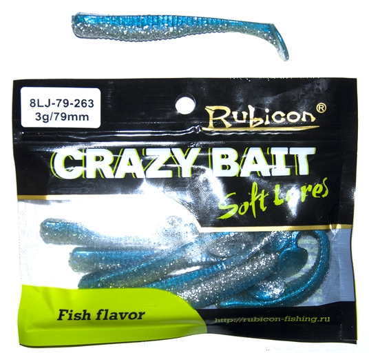 

Силиконовая приманка RUBICON Crazy Bait LJ 3g, 79mm, цвет 263 (8 шт), Синий, Crazy Bait LJ