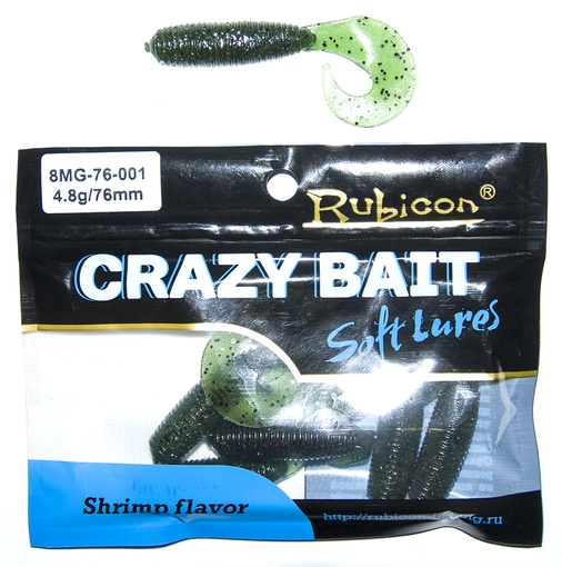 

Силиконовая приманка RUBICON Crazy Bait MG 4.8g, 76mm, цвет 001 (6 шт), Зеленый, Crazy Bait MG