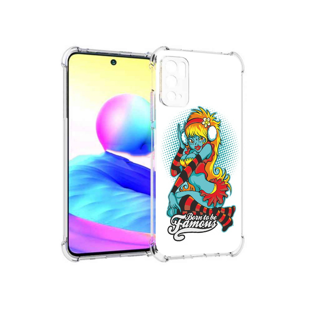 

Чехол MyPads Tocco для Xiaomi Poco M3 Pro нарисованная девушка в наушниках, Прозрачный, Tocco