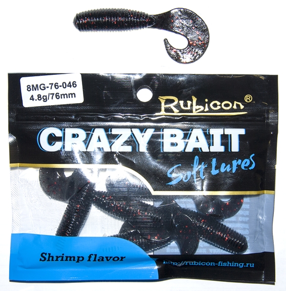 

Силиконовая приманка RUBICON Crazy Bait MG 4.8g, 76mm, цвет 046 (6 шт), Черный, Crazy Bait MG