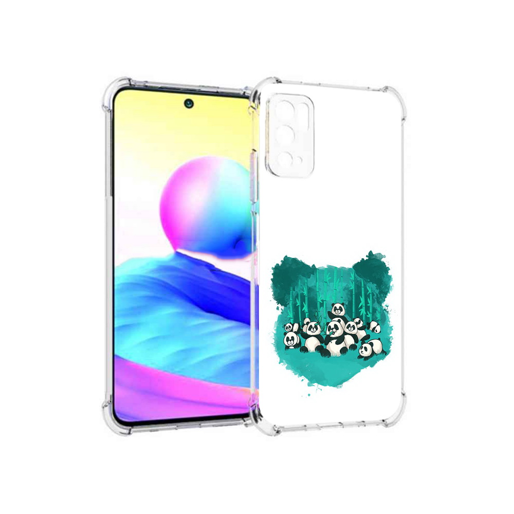 

Чехол MyPads Tocco для Xiaomi Poco M3 Pro нарисованные панды, Прозрачный, Tocco
