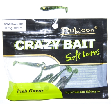 

Силиконовая приманка RUBICON Crazy Bait NWM 0.35g, 40mm, цвет 001 (10 шт), Зеленый, Crazy Bait NMW