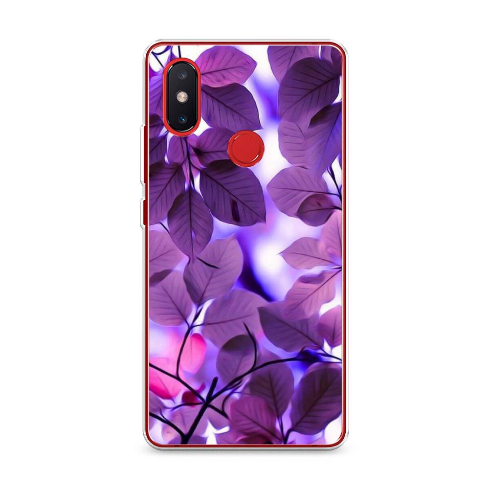 

Чехол на Xiaomi Mi 8 SE "Сиреневые листики", Фиолетовый;голубой, 33750-2