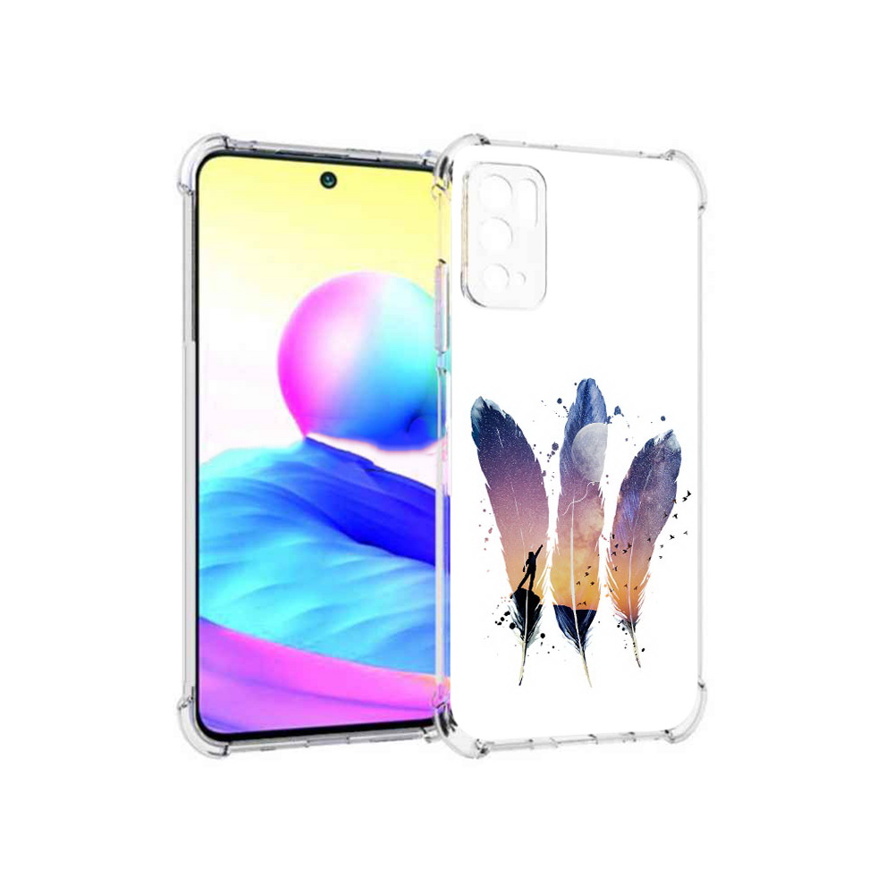 

Чехол MyPads Tocco для Xiaomi Poco M3 Pro небесные перья, Прозрачный, Tocco