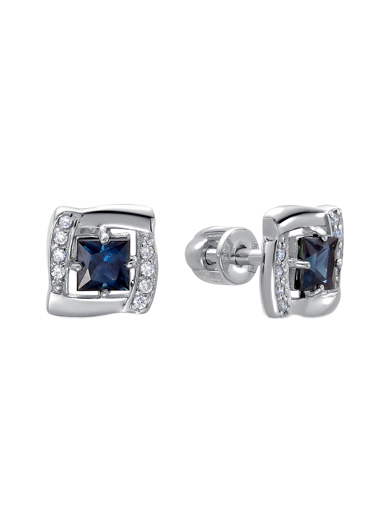

Серьги из белого золота с сапфирами, бриллиантами Azamant jewelry 02-12-222-2, 02-12-222-2