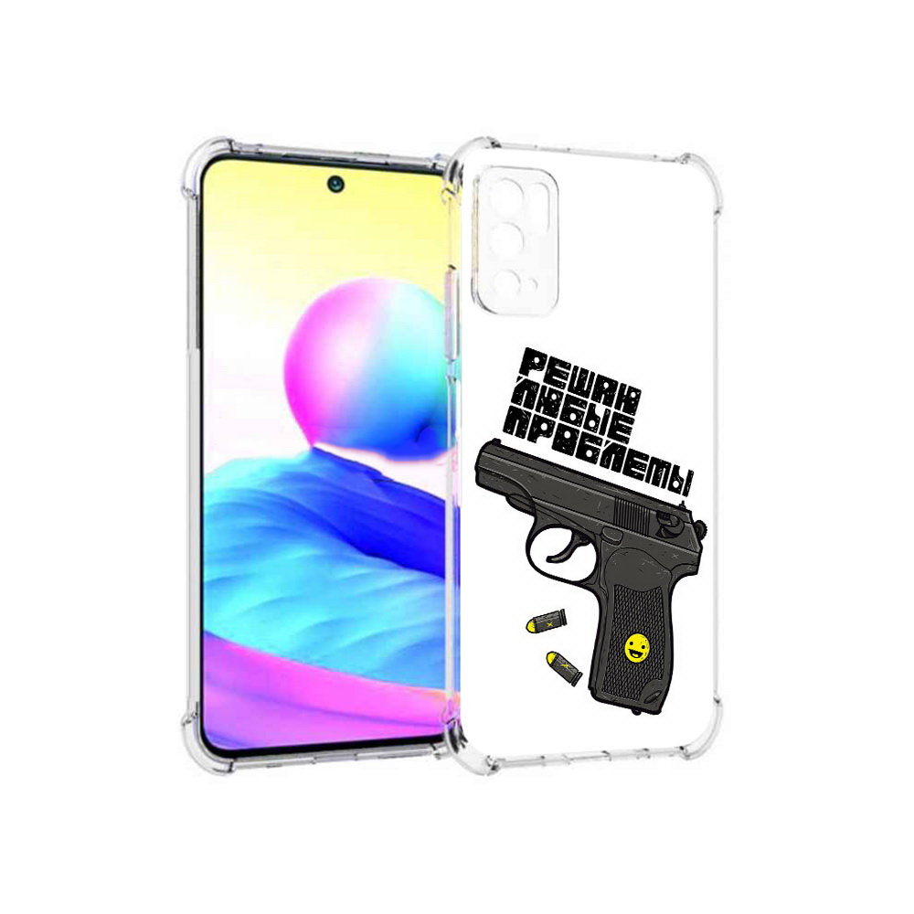 

Чехол MyPads Tocco для Xiaomi Poco M3 Pro пистолет против проблем, Прозрачный, Tocco