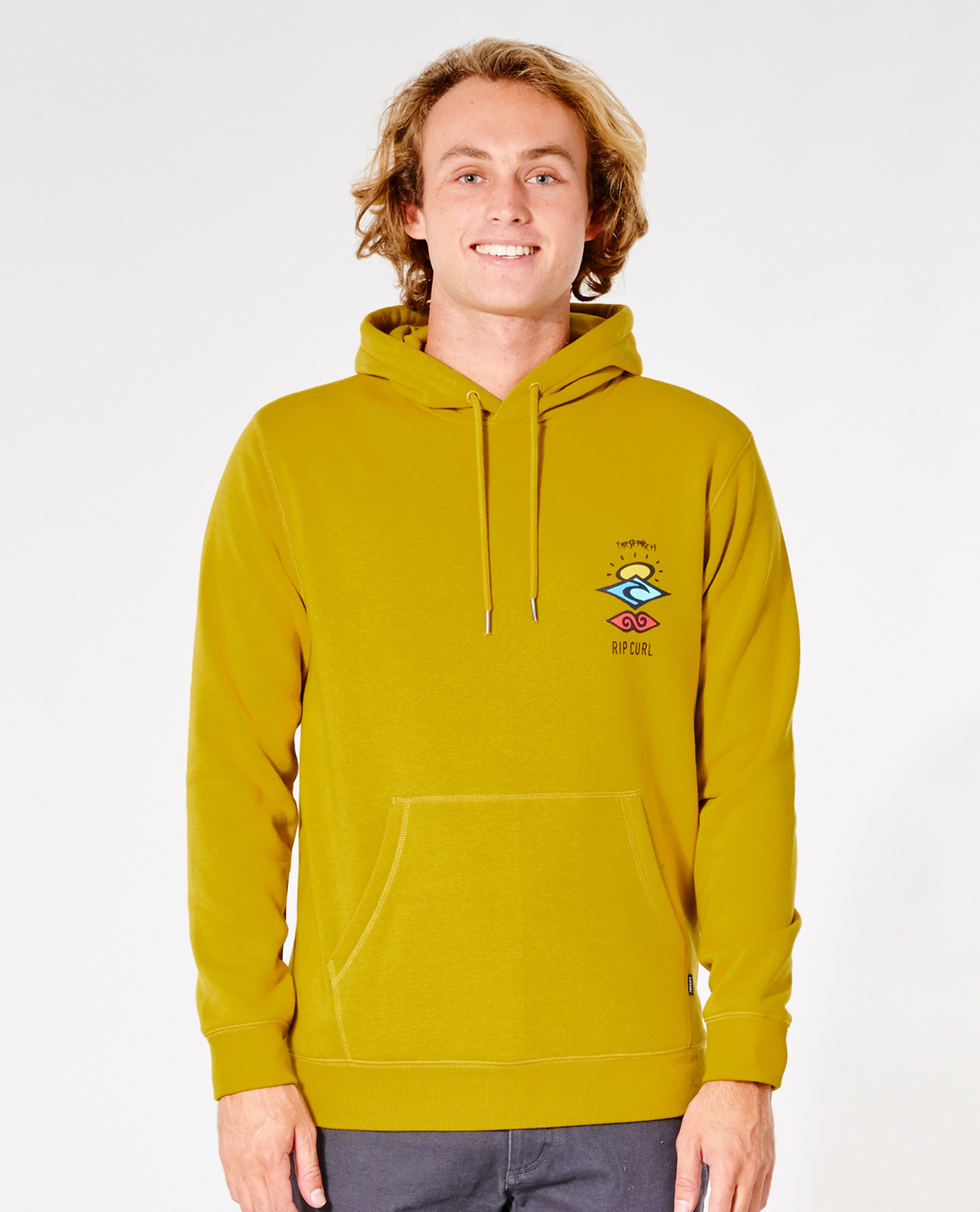 

Худи мужское Rip Curl SEARCH ICON HOOD желтое S, SEARCH ICON HOOD