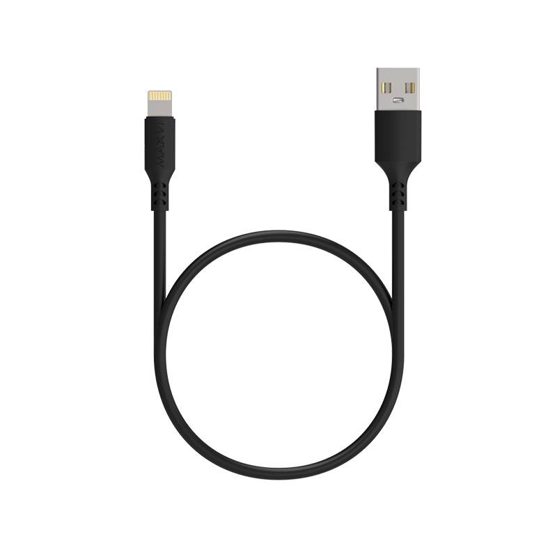 Кабель Maxvi MC-A03 USB - Lightning, 2 А, 1 м, черный