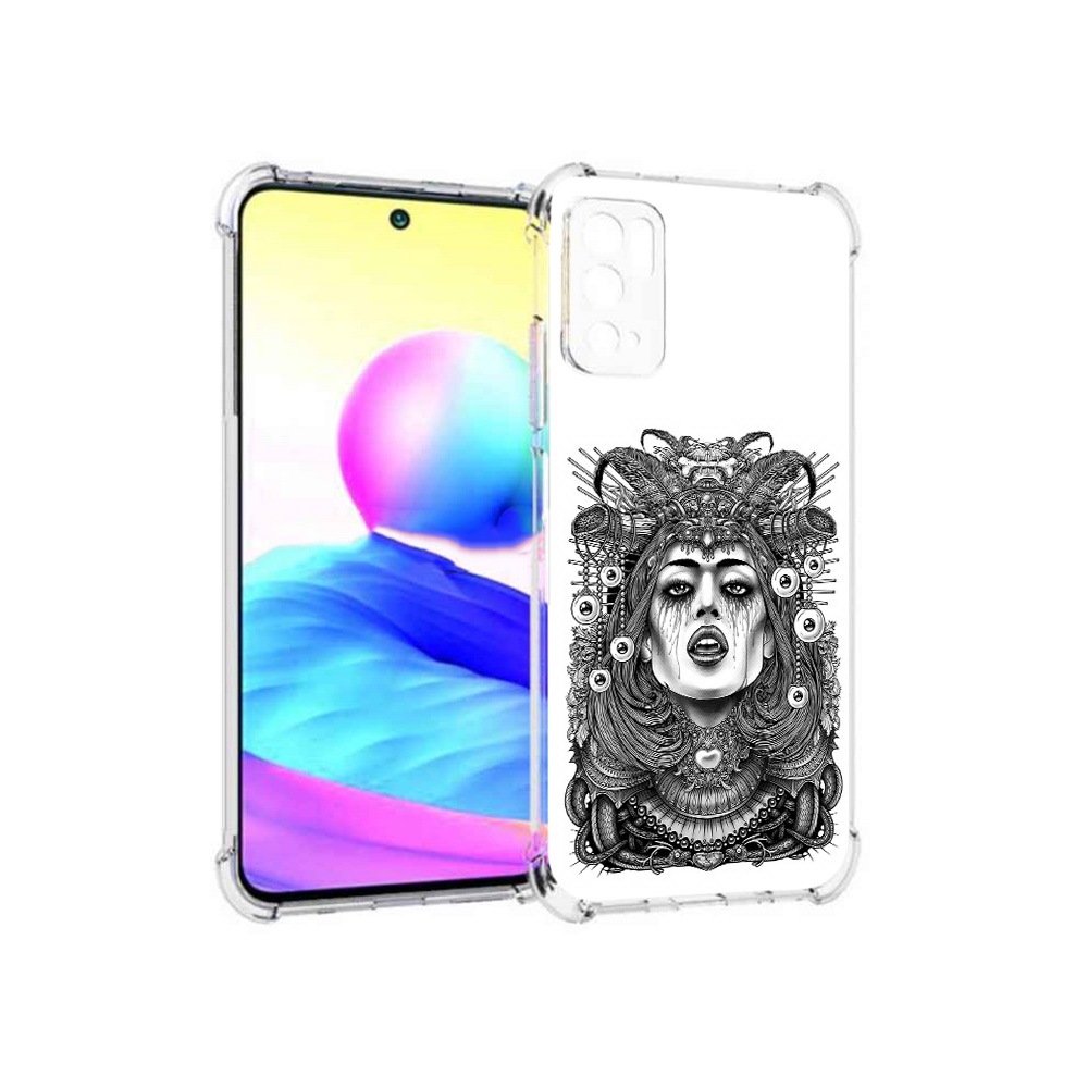 

Чехол MyPads Tocco для Xiaomi Poco M3 Pro портрет девушки черно белый, Прозрачный, Tocco