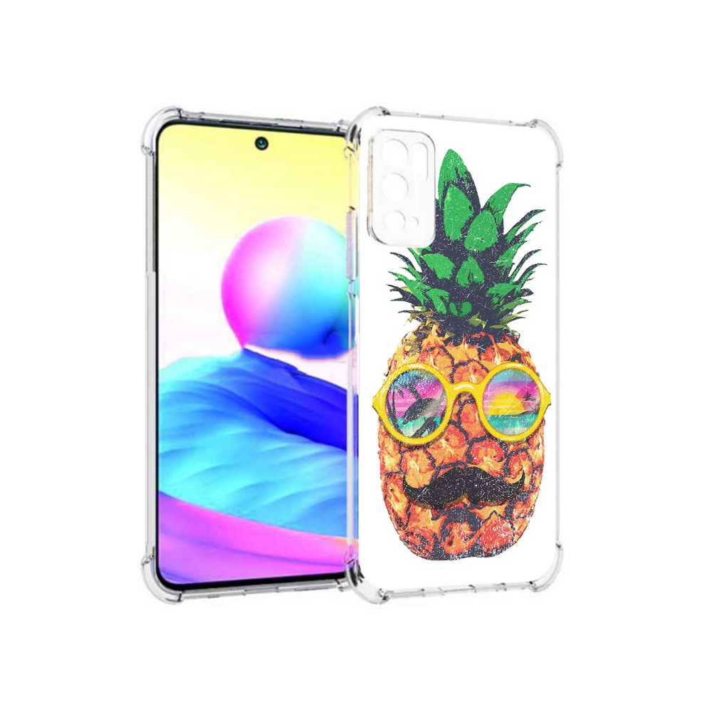 

Чехол MyPads Tocco для Xiaomi Poco M3 Pro прикольный ананас с лицом, Прозрачный, Tocco
