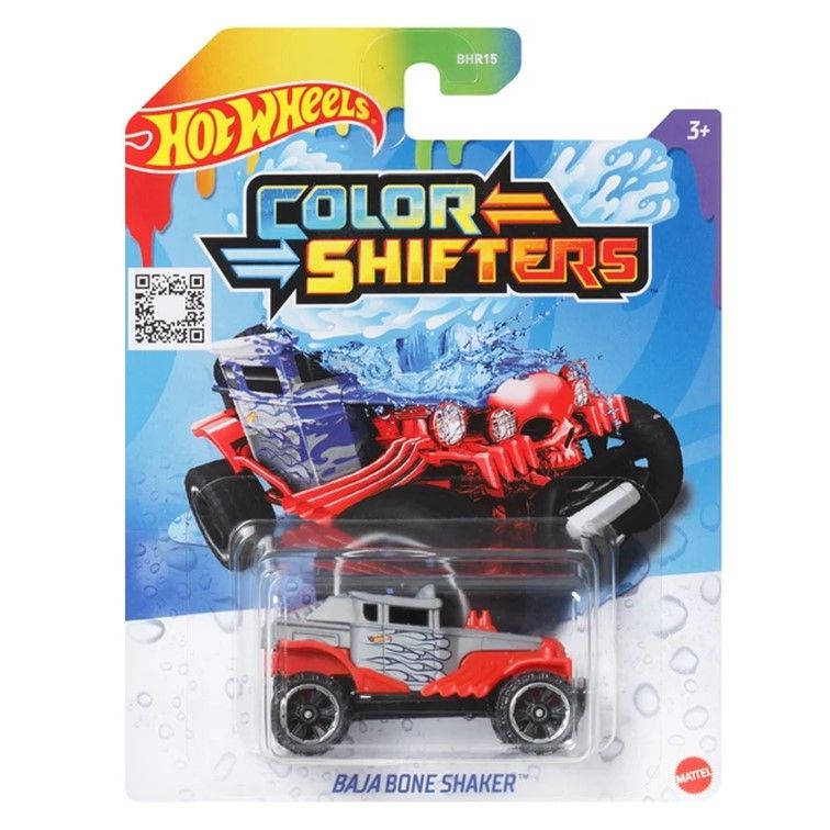 

Машинка металлическая Hot Wheels CFM28 коллекционная меняющая цвет Baja Bone Shaker, Красный;синий;серый, HW-metall-all