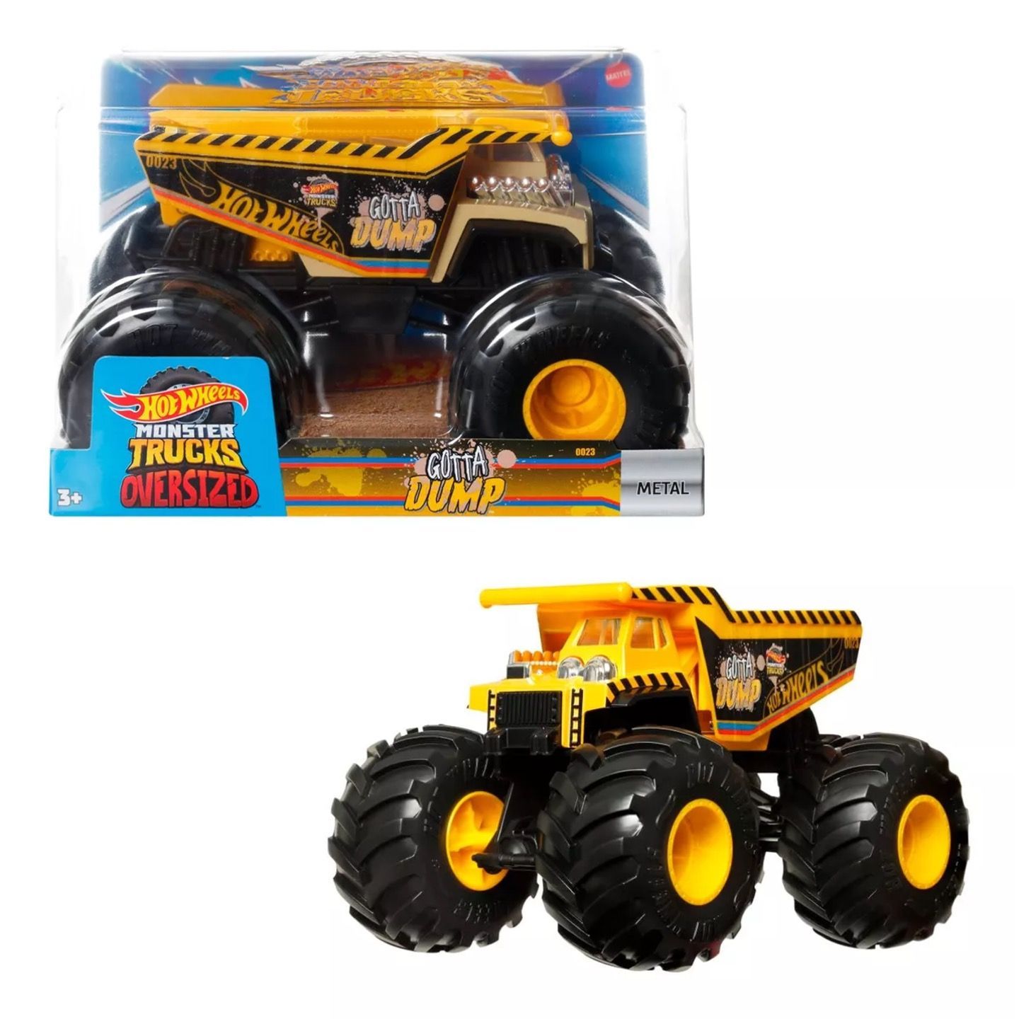 

Машинка металлическая HKM51 Hot Wheels Monster Trucks 1:24 Gotta Dump, Желтый, HW-metall-all