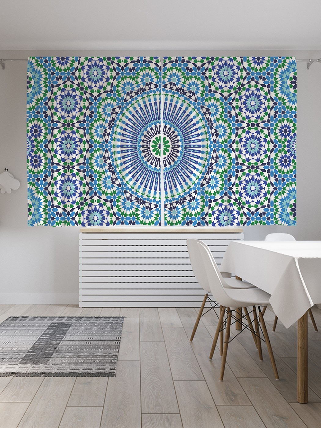 

Шторы JoyArty "Восточно-цветочный витиеватый мотив", Oxford DeLux, 2шт 145x180см, Восточно-цветочный витиеватый мотив