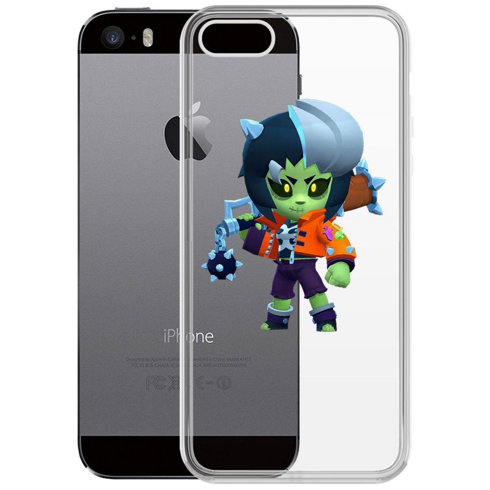 

Чехол-накладка Brawl Stars-ЗомБиби для iPhone 5/5s, Прозрачный