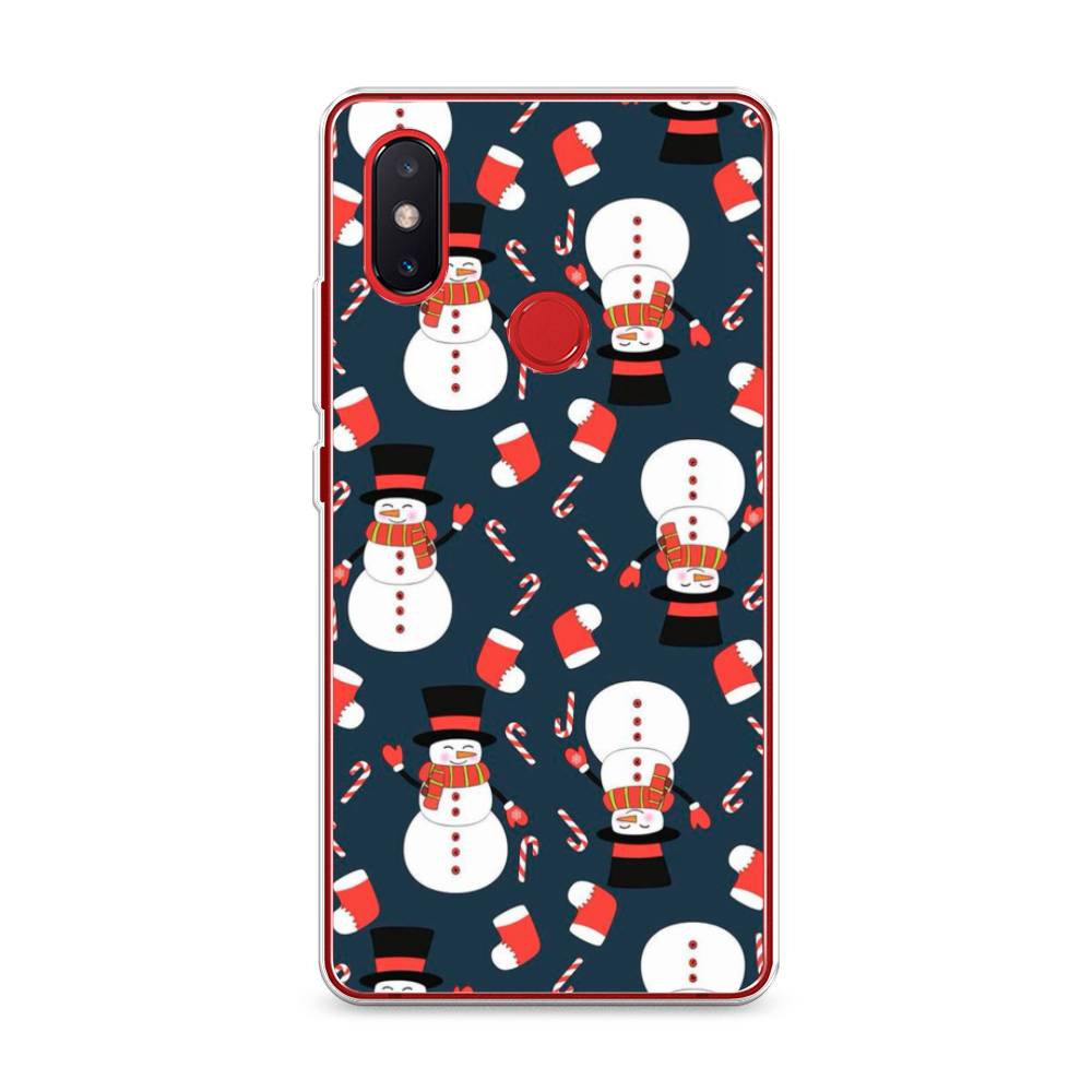 

Чехол на Xiaomi Mi 8 SE "Синие снеговики", Синий;белый;красный, 33750-5