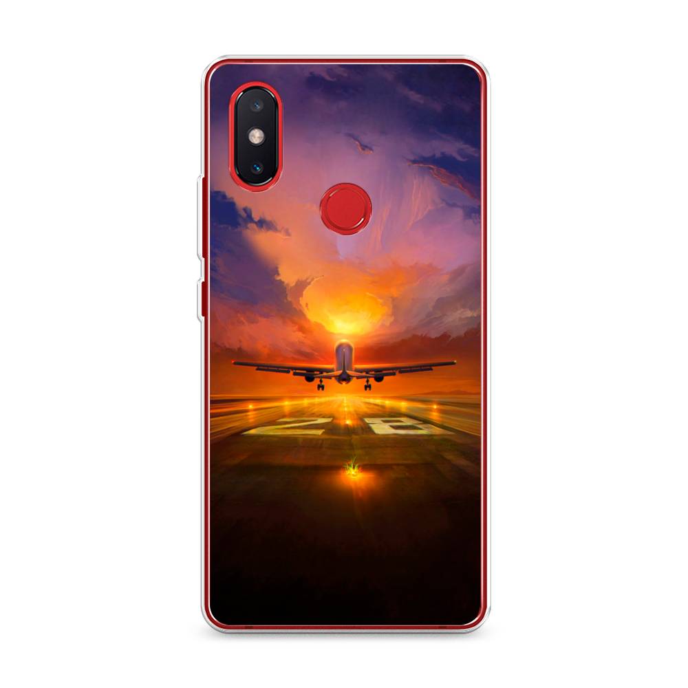 

Чехол на Xiaomi Mi 8 SE "Самолет на посадке", Оранжевый;синий, 33750-6