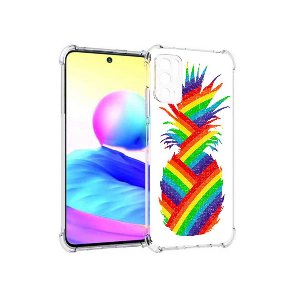 

Чехол MyPads Tocco для Xiaomi Poco M3 Pro радужный ананас, Прозрачный, Tocco