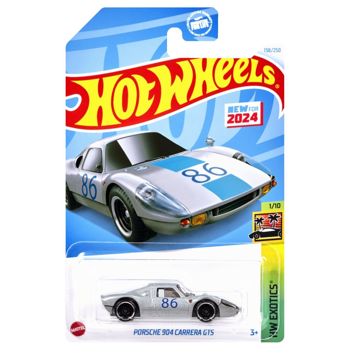 машинка металлическая HRY73 Hot Wheels коллекционная модель Porsche 904 Carrera GTS серый,  синий