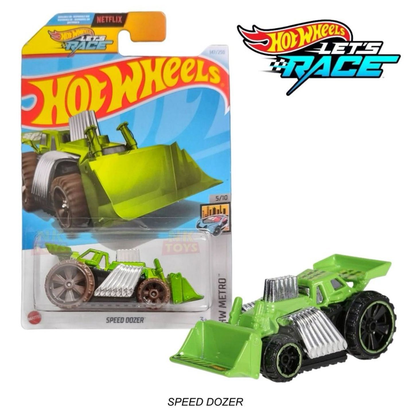 Машинка металлическая HTB17 Hot Wheels коллекционная Speed Dozer зеленый,  коричневый