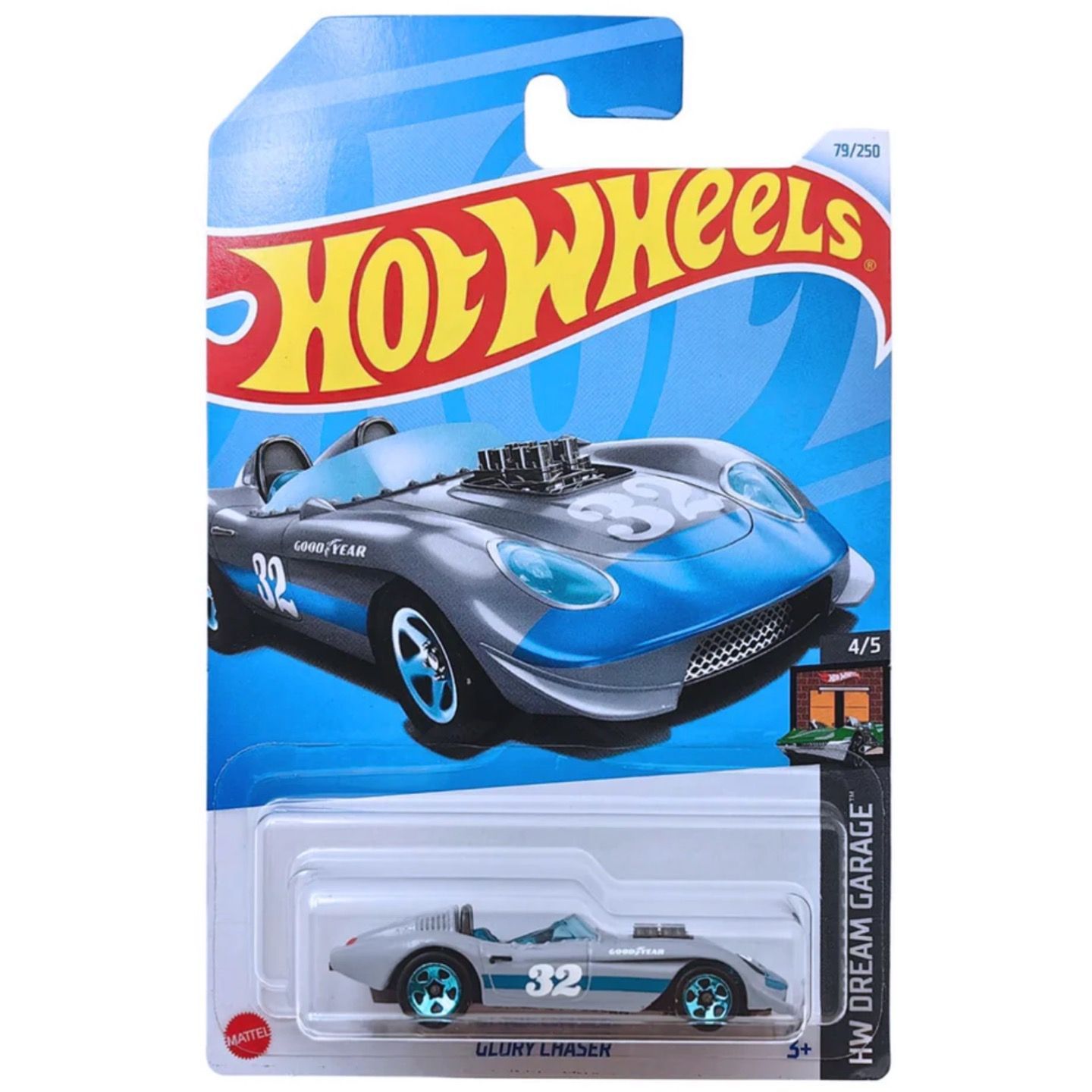 

машинка металлическая HTD12 Hot Wheels коллекционная модель Glory Chaser, Серый;бирюзовый, HW-metall-all