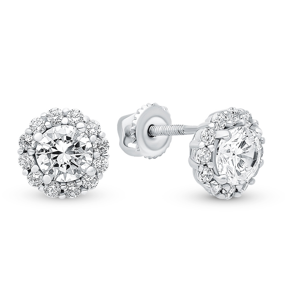 

Серьги пусеты из серебра 585Gold 702006559, циркон, 702006559