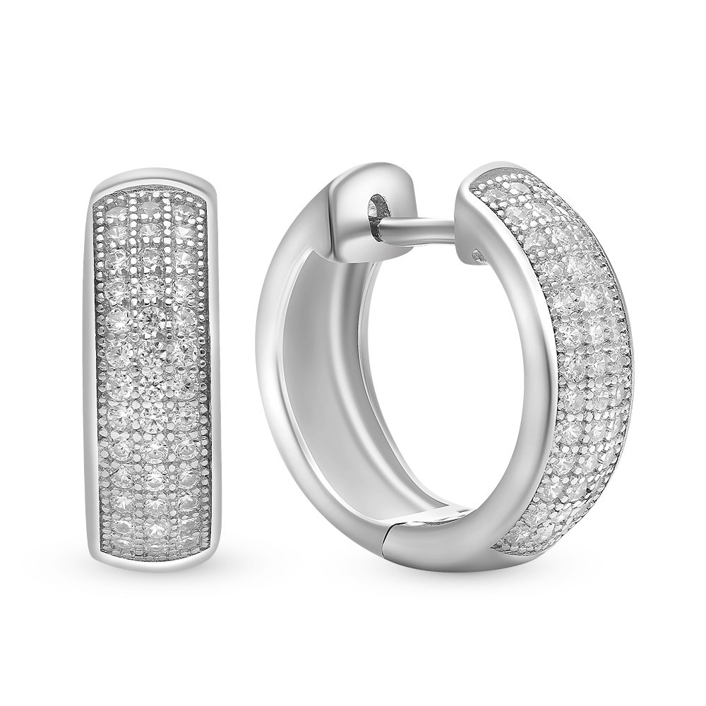 

Серьги конго из серебра 585Gold 702005938, циркон, 702005938