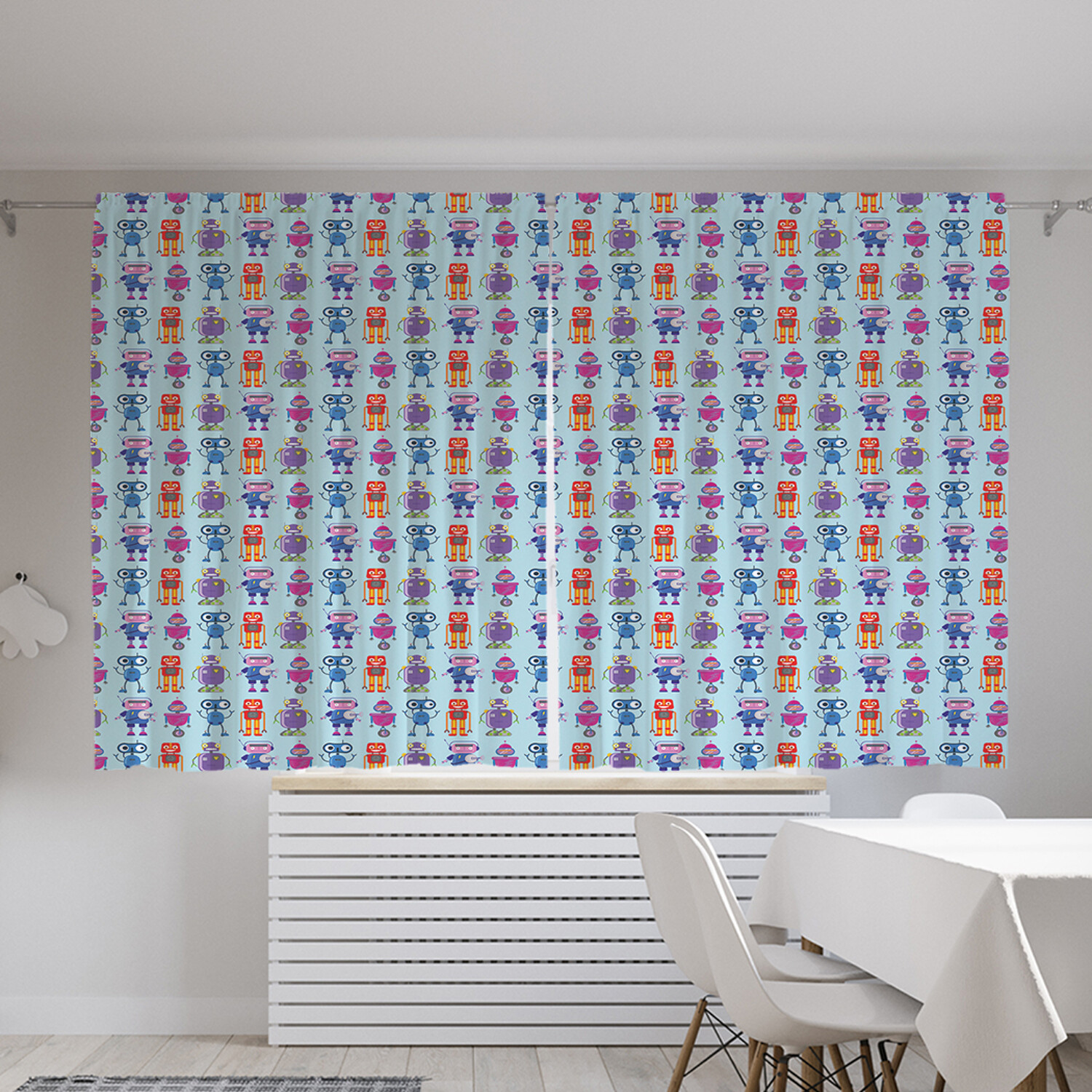 

Классические шторы JoyArty "Красочные роботы", серия Oxford DeLux, 2 полотна 145x180 см, Красочные роботы