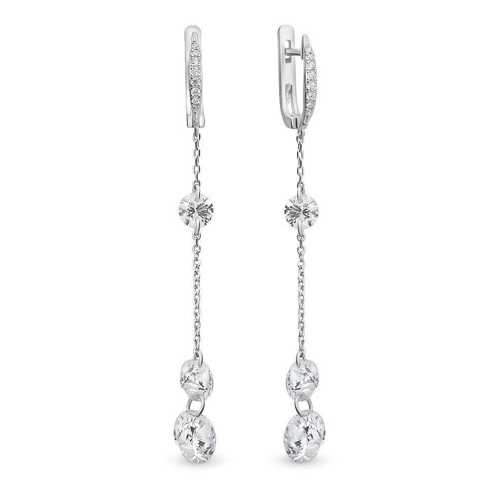 

Серьги из серебра с цирконом 585Gold 702006194, 702006194