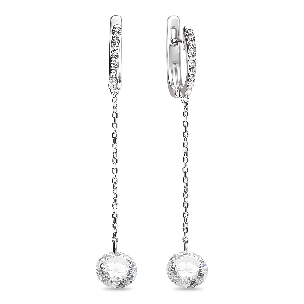 

Серьги из серебра с цирконом 585Gold 702006193, 702006193