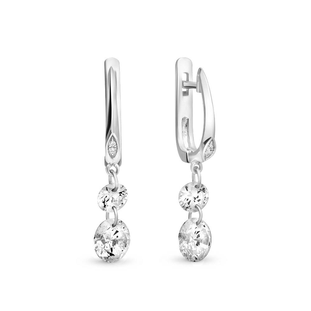 

Серьги из серебра с цирконом 585Gold 702006159, 702006159