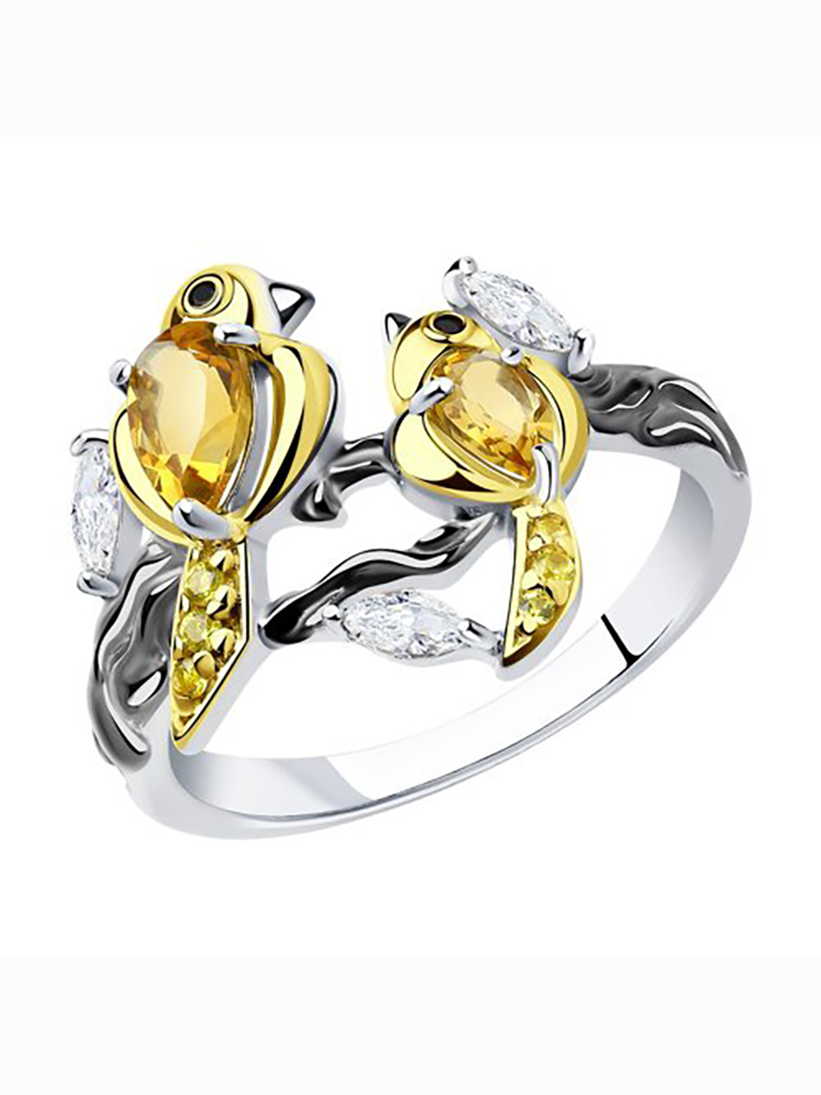 

Кольцо женское из серебра с цитрином 585Gold 701010426, р, 701010426