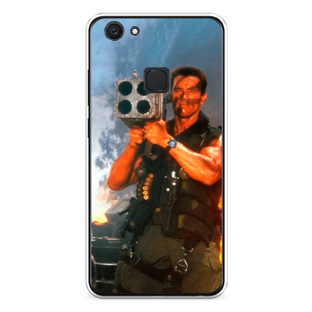 

Чехол на Vivo V7 "Арнольд Шварцнеггер с базукой", Голубой;коричневый, 260450-6