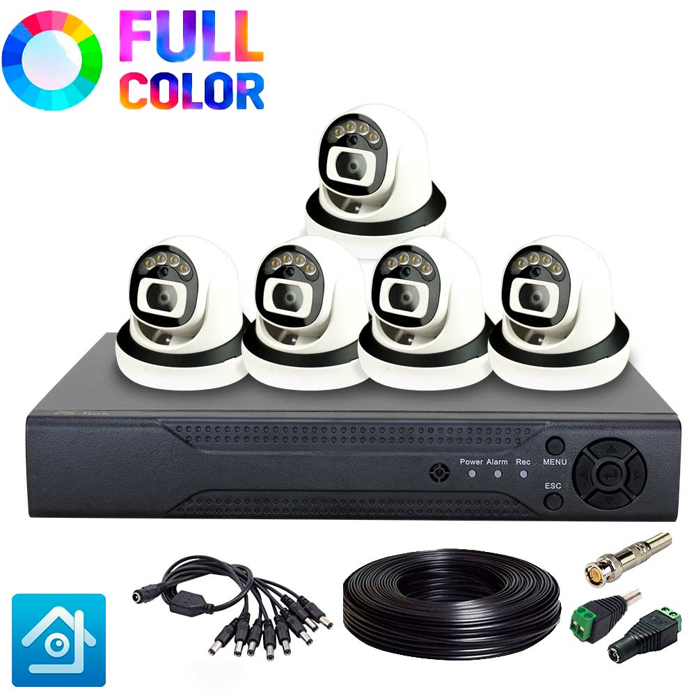 Комплект видеонаблюдения AHD 5Мп Ps-Link KIT-A505HDC 5 камер для помещения FullColor комплект заглушек 10шт round d18 кондукторная arlight 026111
