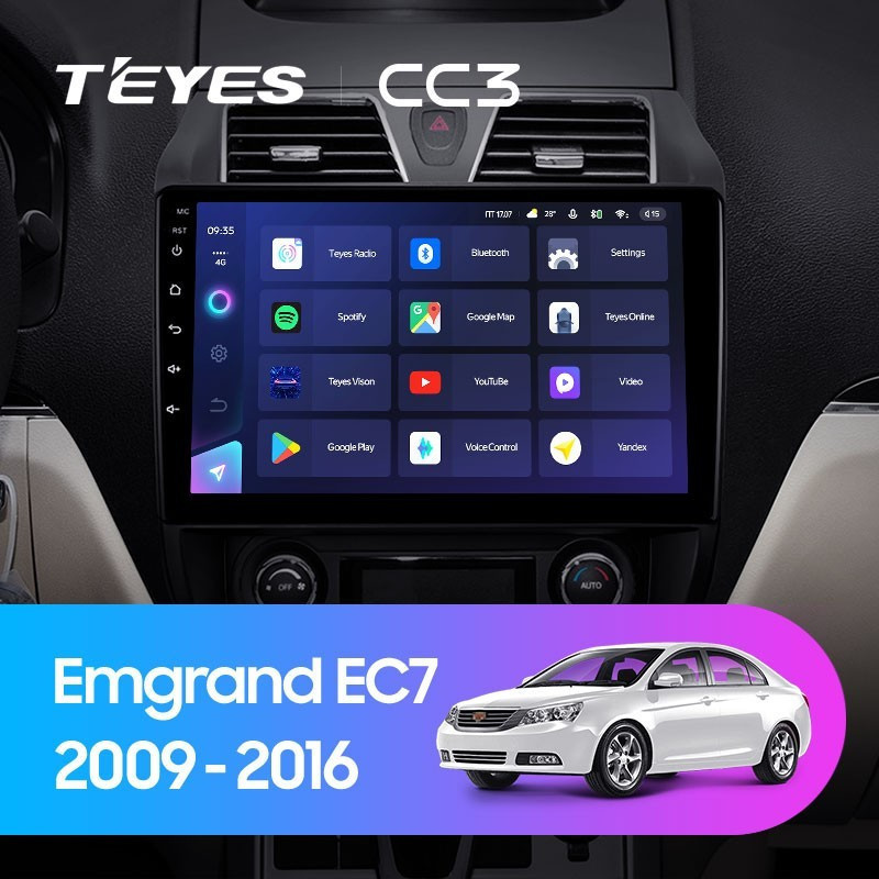 Штатная магнитола TEYES CC3L 464 Geely Emgrand EC7 1 2009-2016 2810000₽