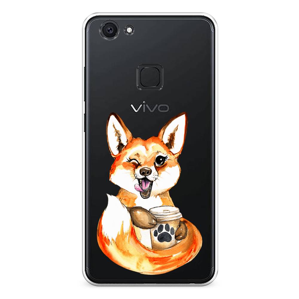 

Чехол для Vivo V7 "Подмигивающая лиса с кофе", Оранжевый;белый;коричневый, 260450-4
