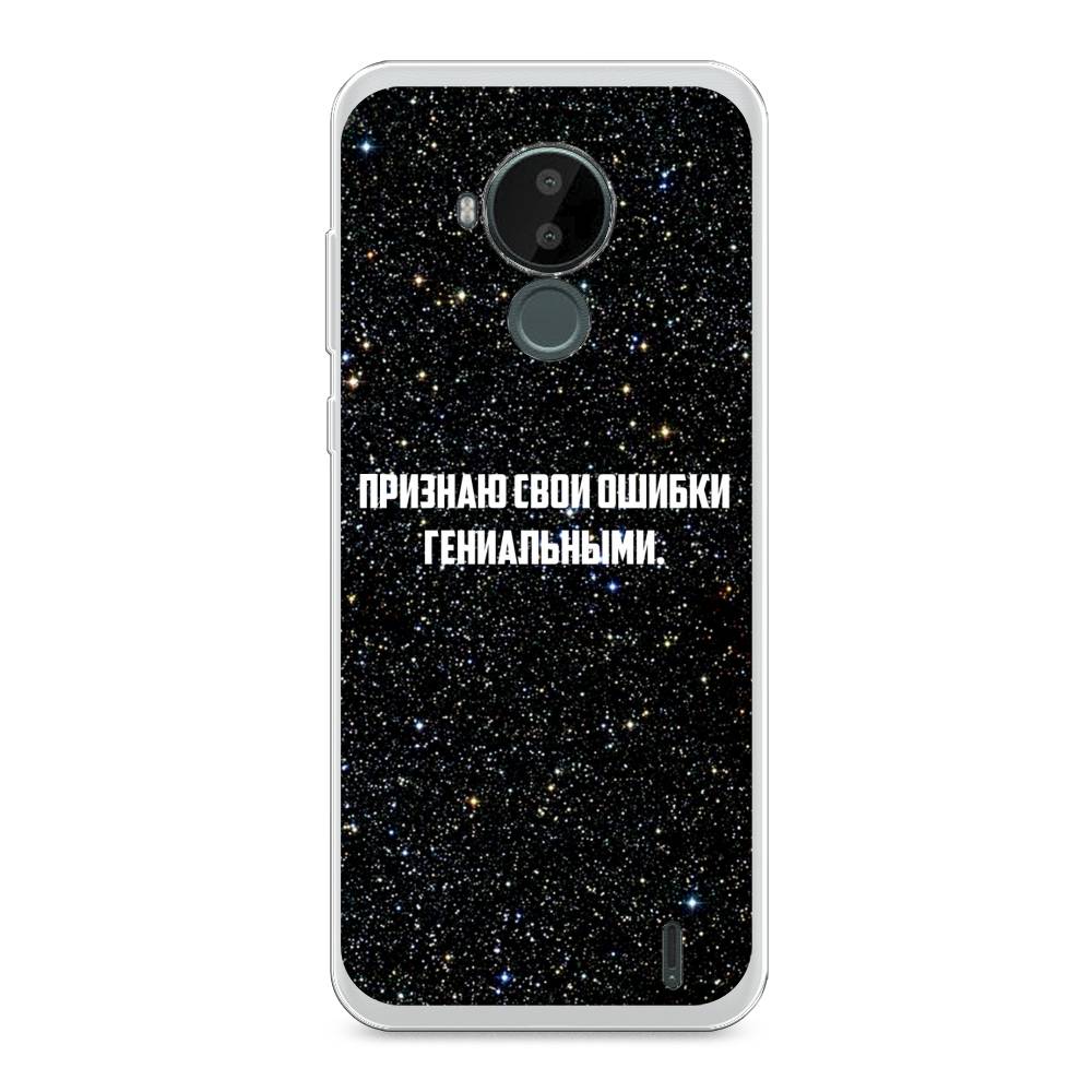 

Чехол на Nokia C30 "Признаю свои ошибки гениальными", Черный;белый, 124850-6