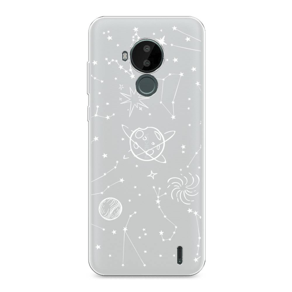 

Чехол на Nokia C30 "Планеты в космосе", Белый, 124850-2