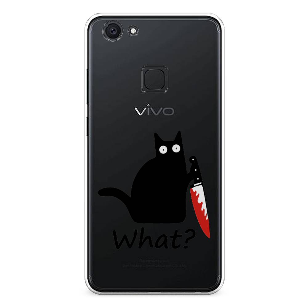 

Чехол для Vivo V7 "Котик с ножом", Черный;красный, 260450-6